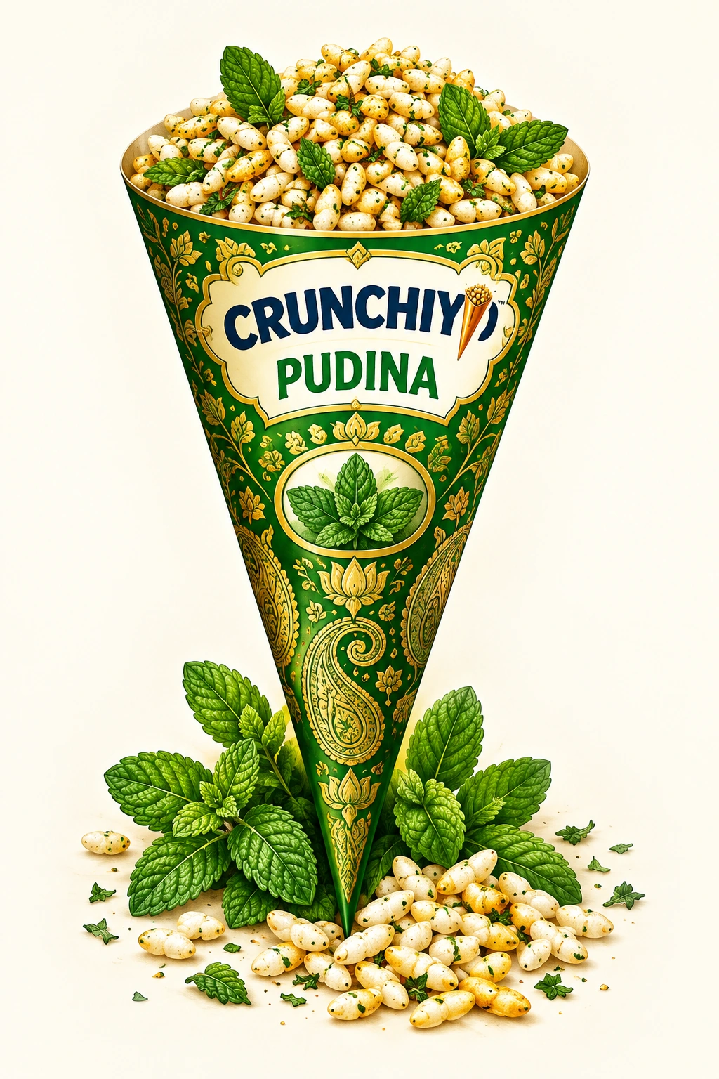 Pudina green mint snack cone